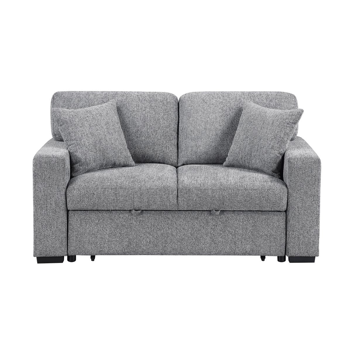 Alcove Love Seat with Pull-out Bed, Arms with Shelves and Charging Ports
