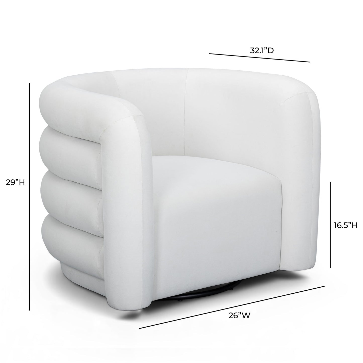 Curves - Velvet Swivel Accent Chair