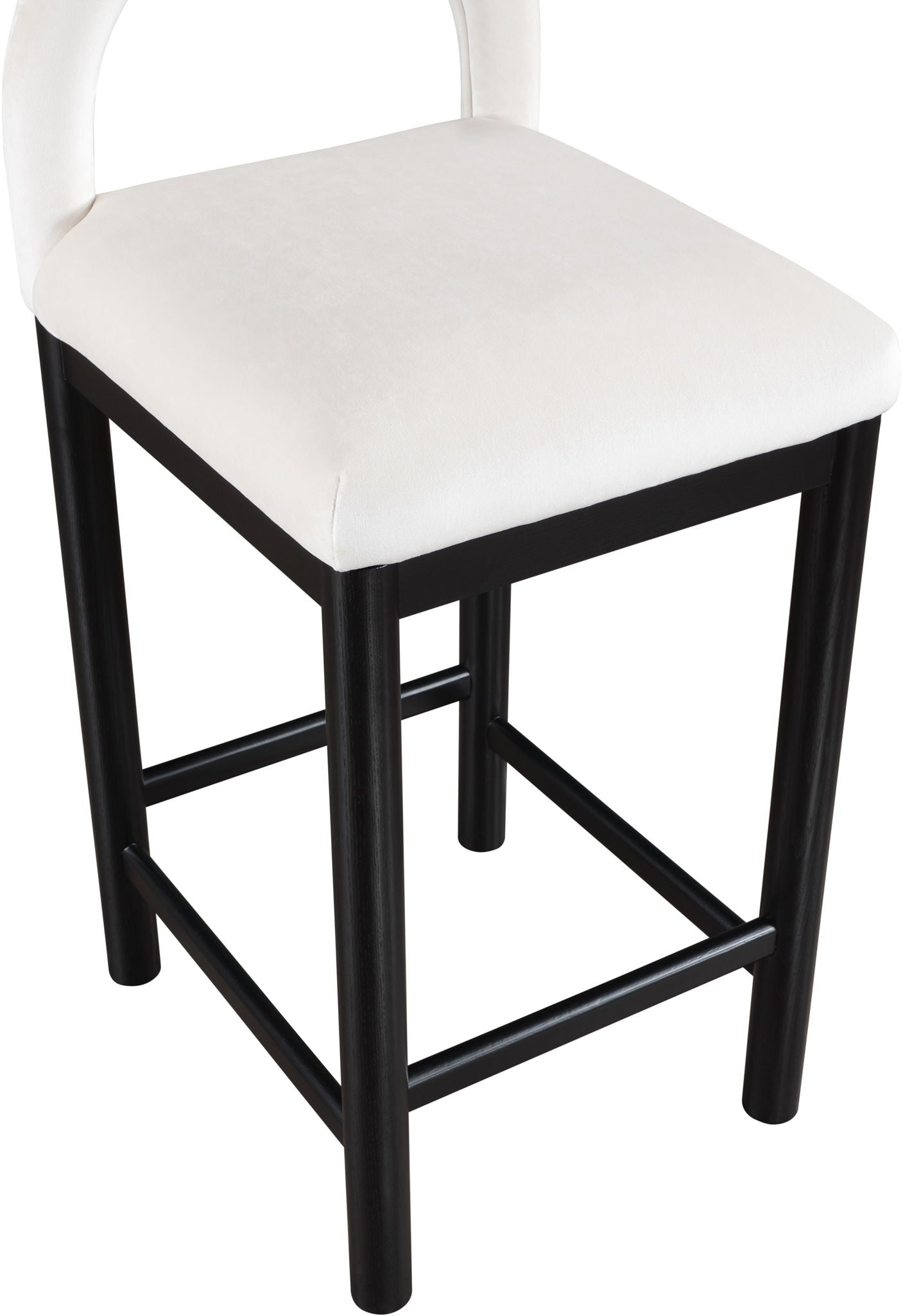 Conrad - Velvet Counter Stool With Black Legs