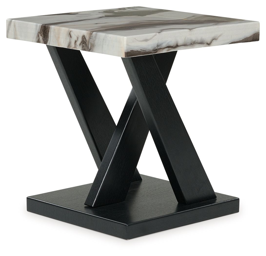 Cendill - Occasional Table Set (Set of 3) - Dark Brown / White / Black