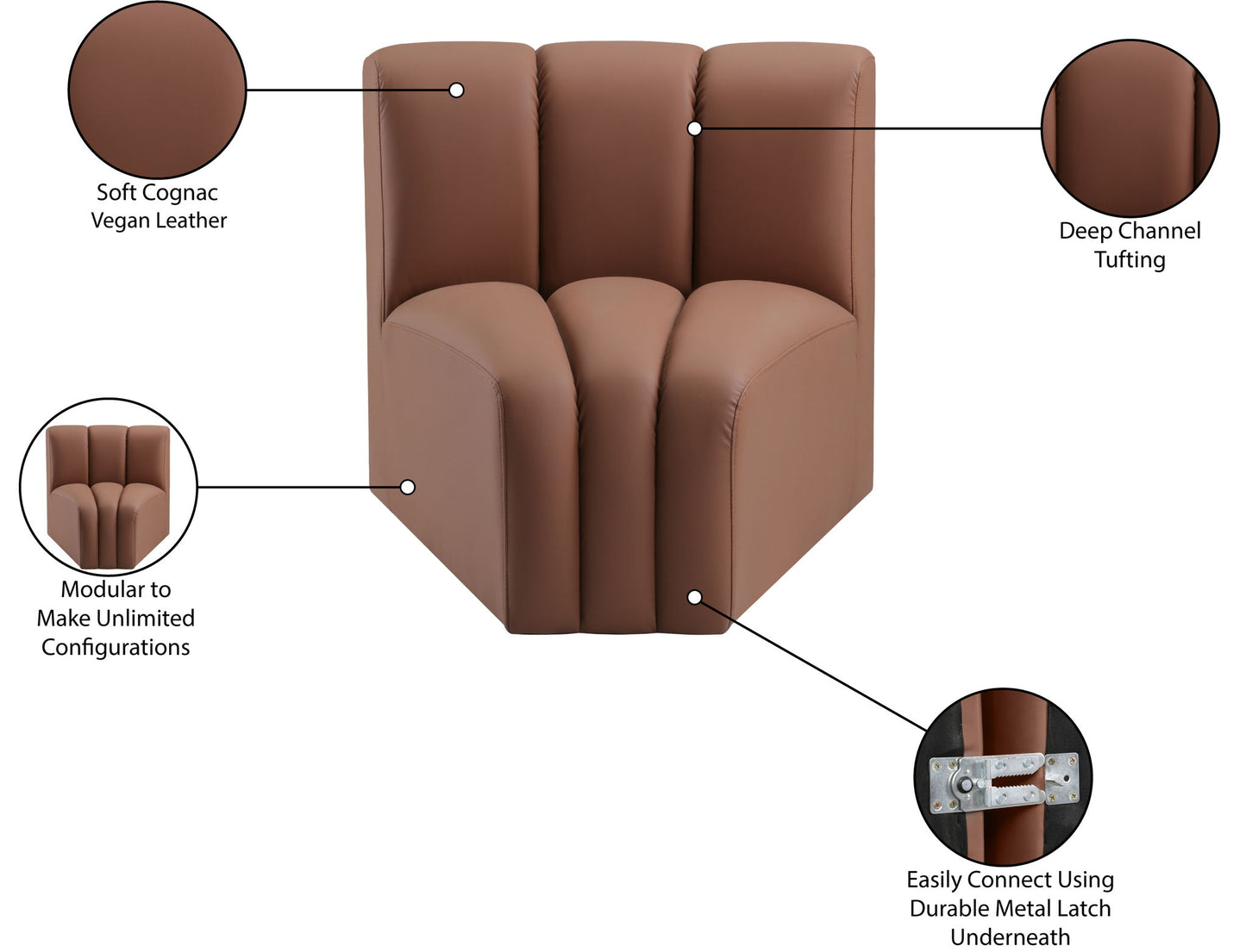 Arc - Faux Leather Curved Corner Chair