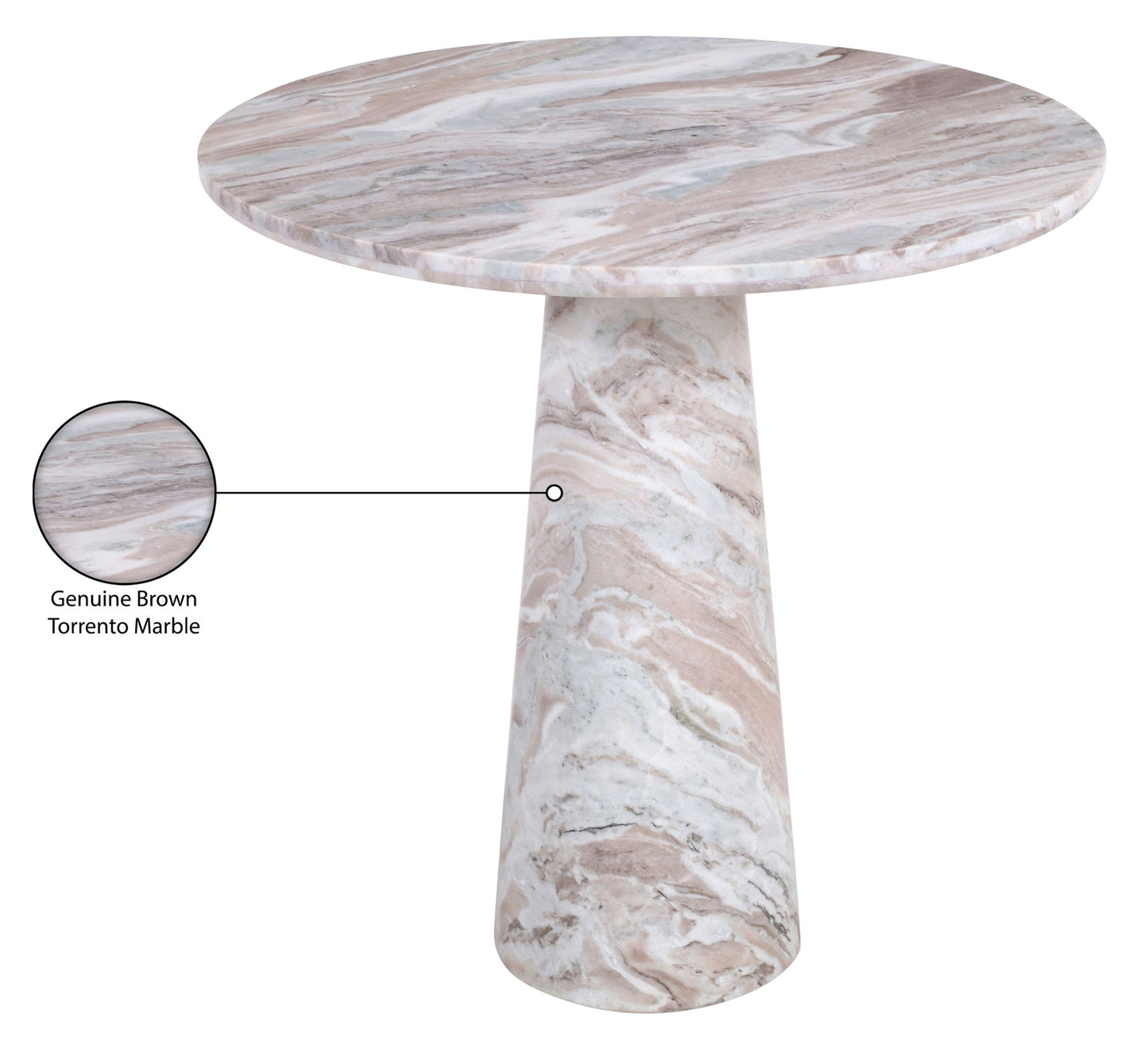 Fontelina - 30" Genuine Marble Bistro Dining Table