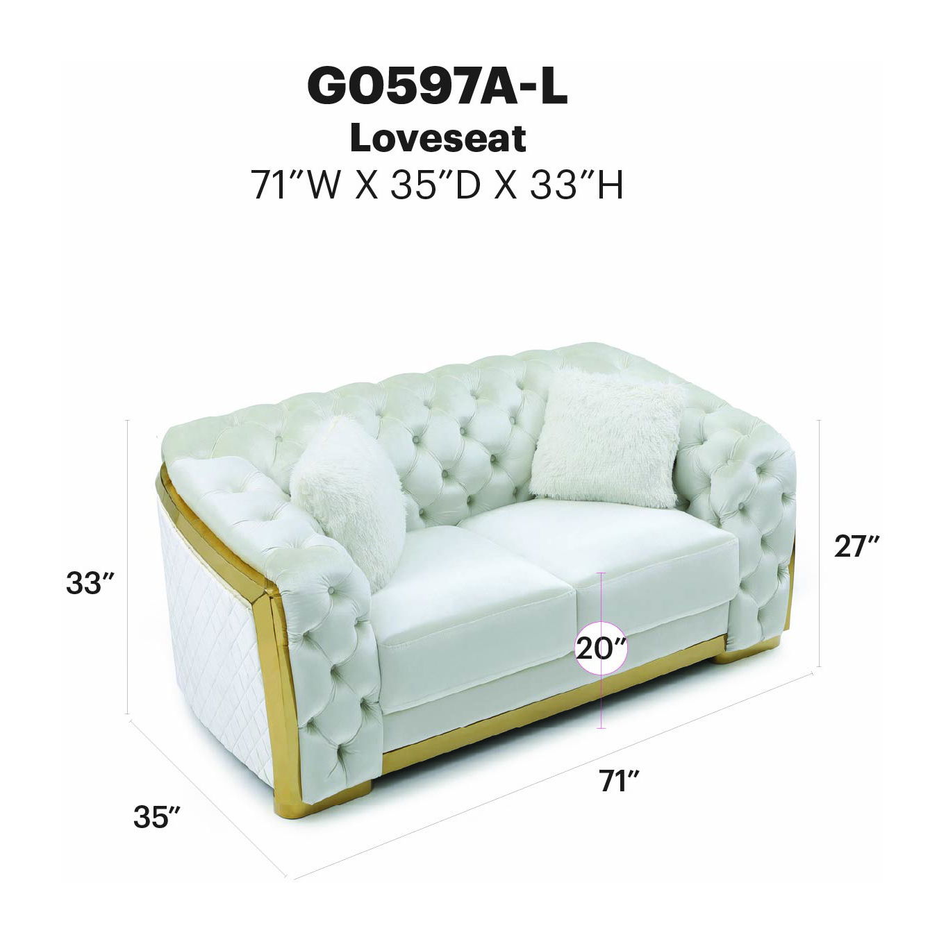 Lexi - Loveseat - Ivory