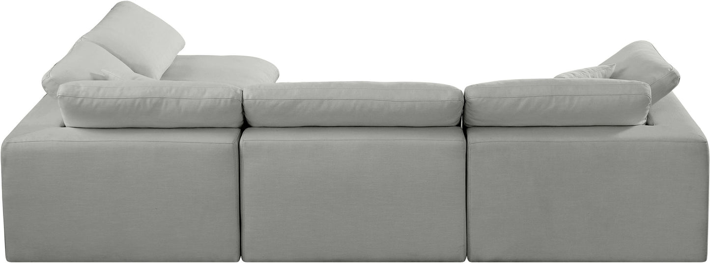 Comfy - 4 Piece Linen Fabric Modular Armless Sectional