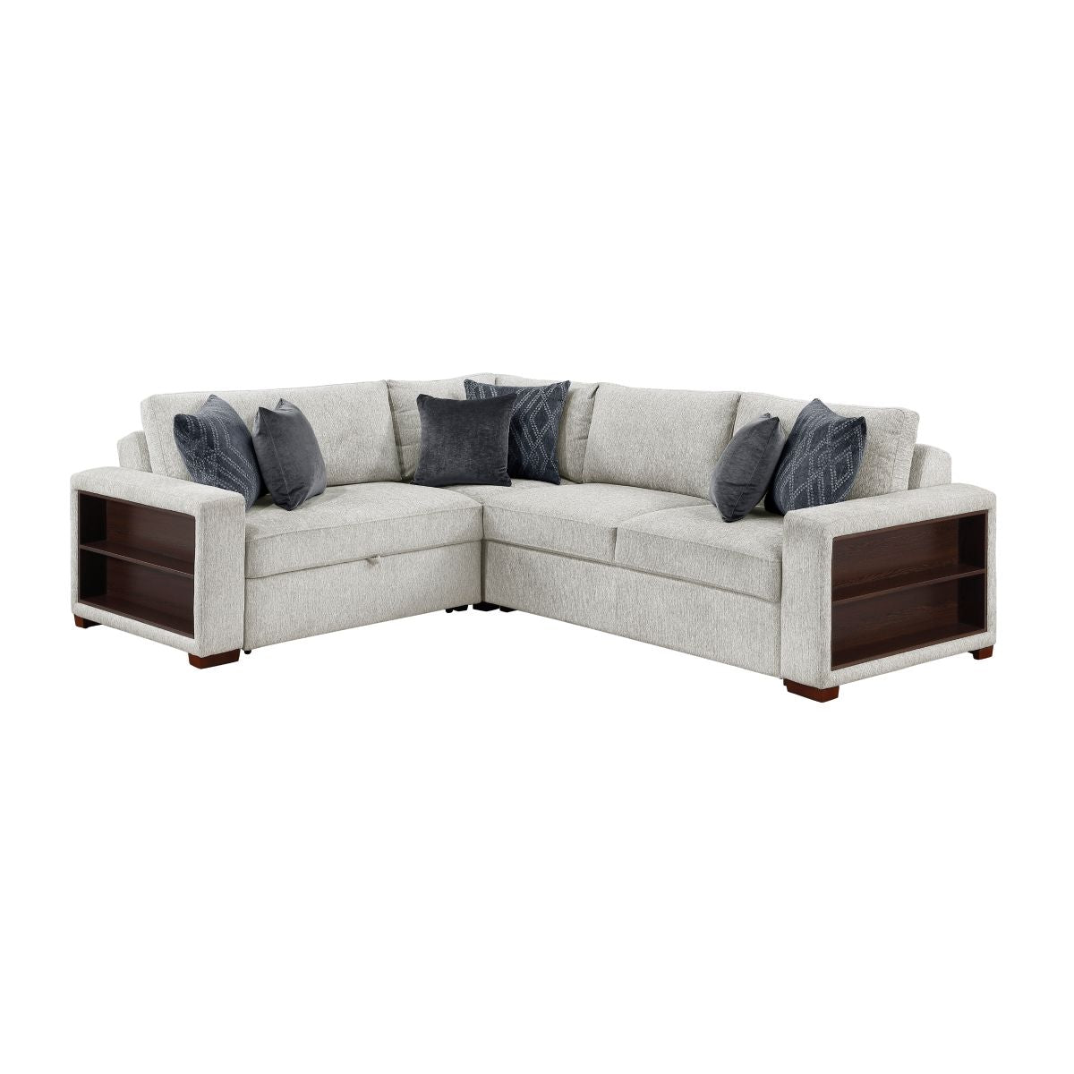 Isla 3-Piece Sectional with Pull-out Bed and Click Motion Back
