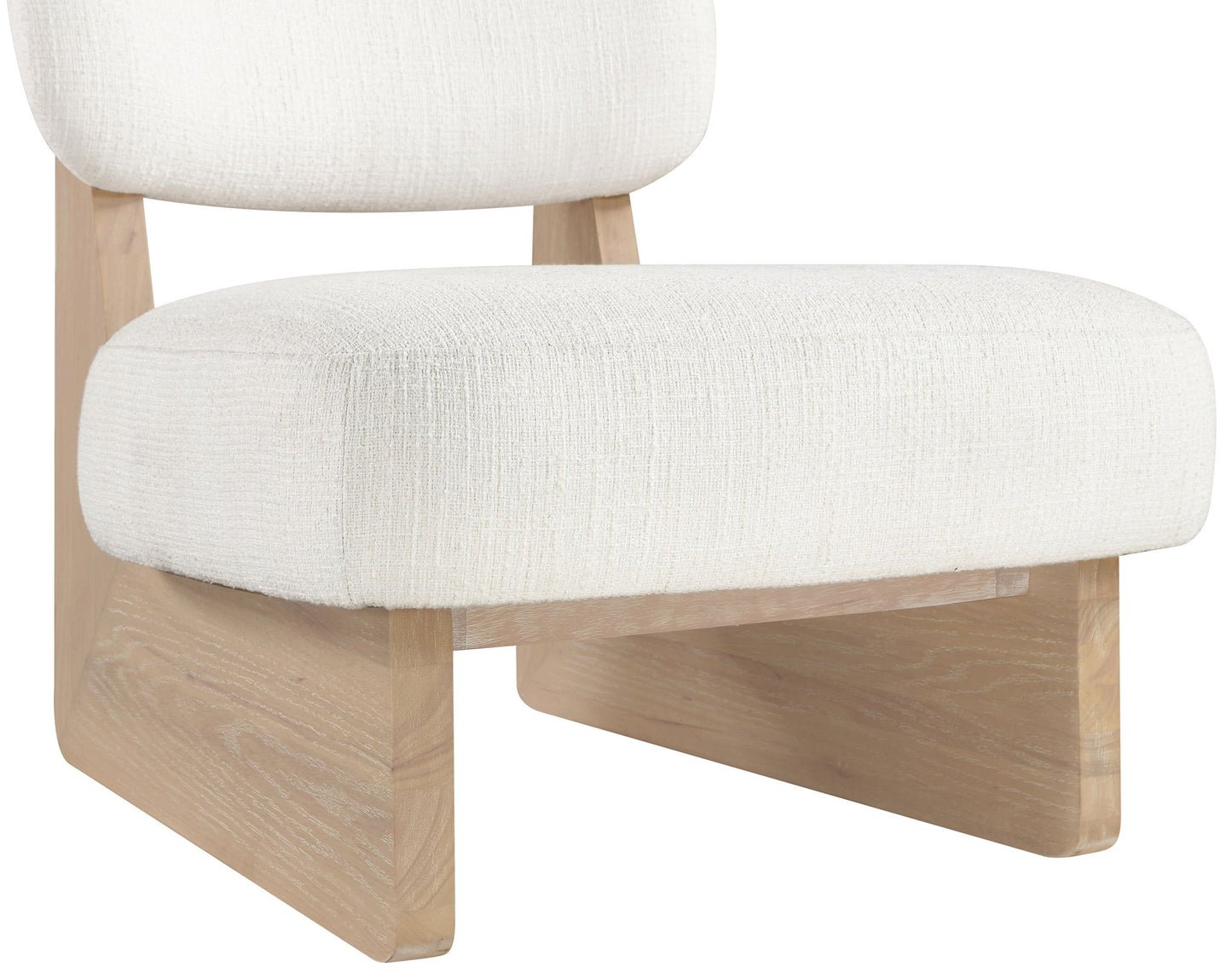 Vetra - Linen Textured Fabric Upholstered Accent Chair With Natural Base