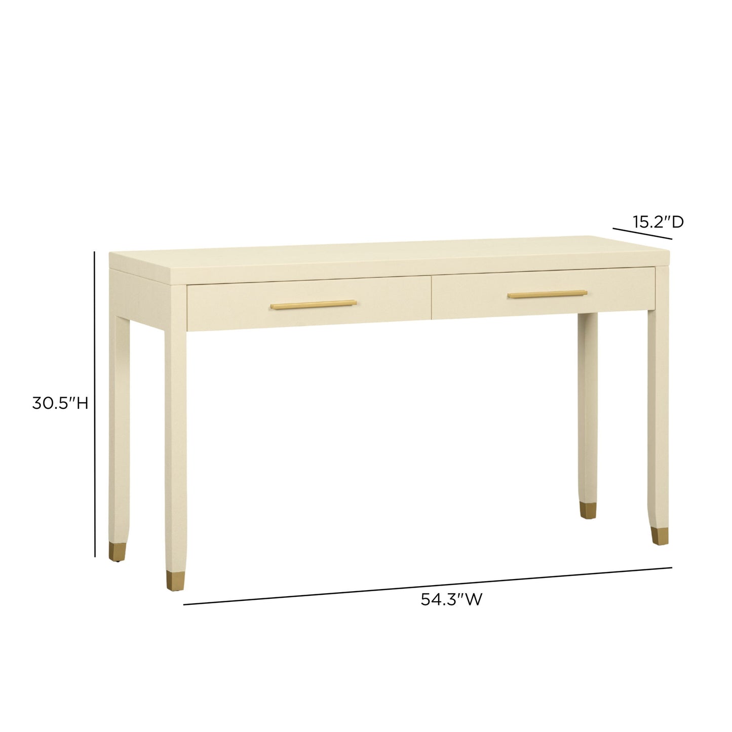 Dani - Faux Shagreen 2-Drawer Console Table - Cream