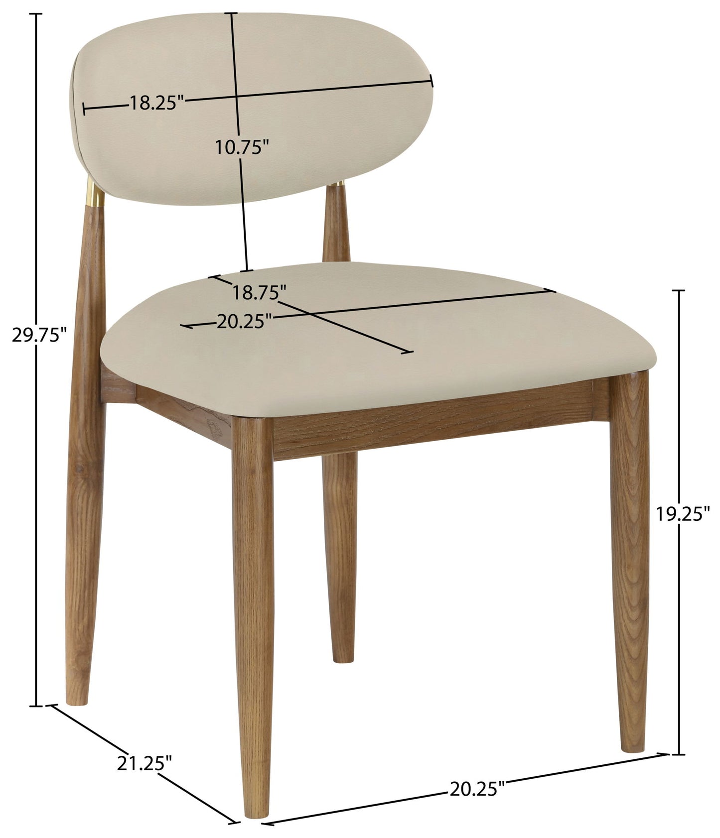 Riccio - Side Chair (Set of 2) - Walnut Frame