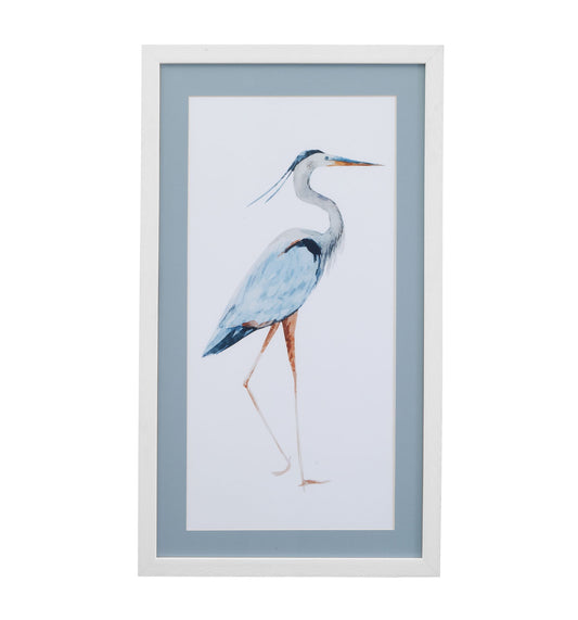 Heron I Framed Print - White