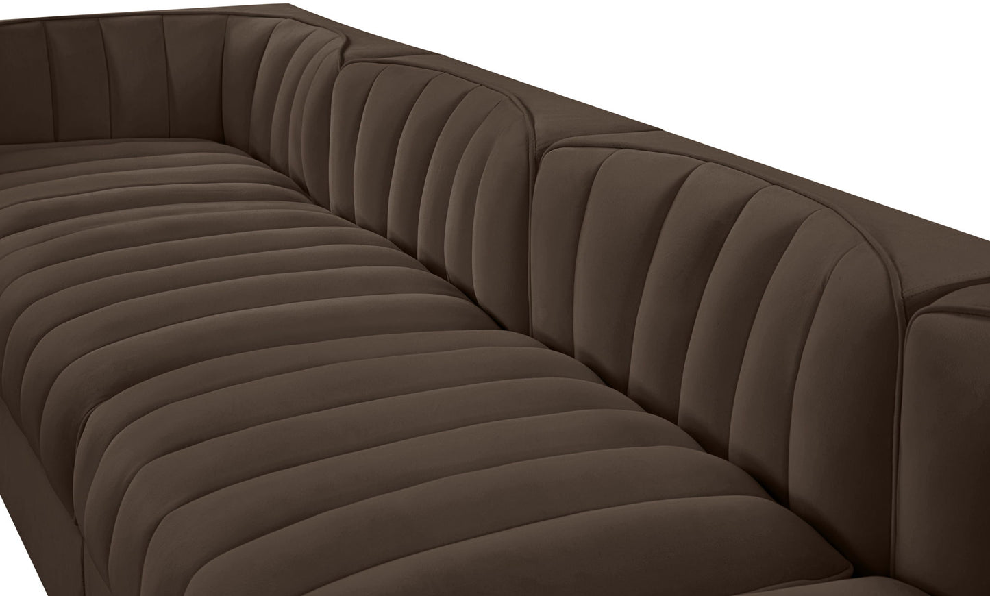 Rummi - Velvet Performance Fabric Upholstered 5 Piece Modular Sofa