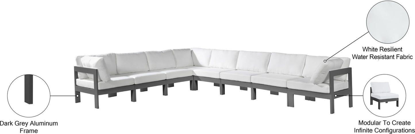 Nizuc - Outdoor Patio 8 Piece Modular Sectional With Gray Frame