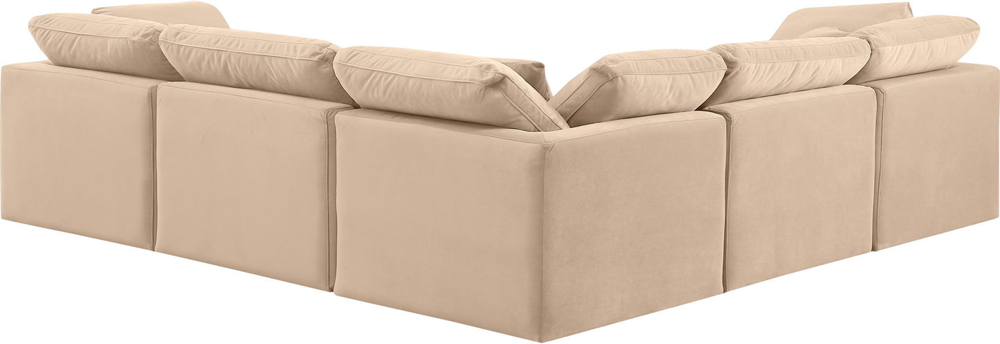 Indulge - Velvet 5 Piece Modular Corner Sectional