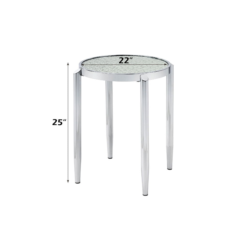 Abbe - End Table - Glass & Chrome