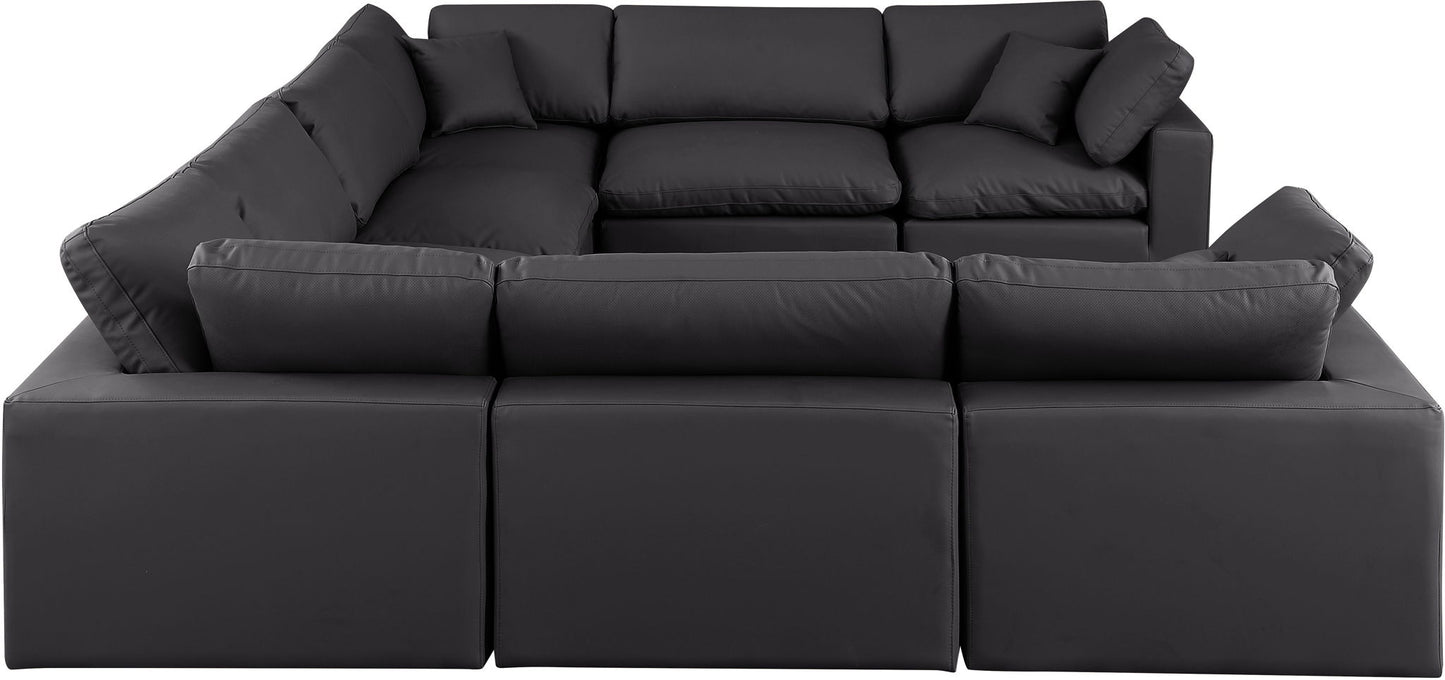 Comfy - 8 Piece Faux Leather Modular Sectional