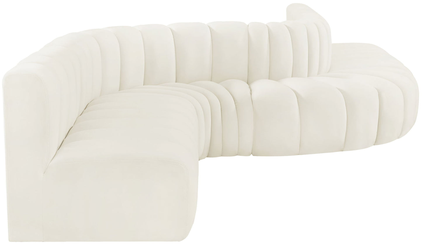 Arc - Velvet 8 Piece Curved Modular Sofa