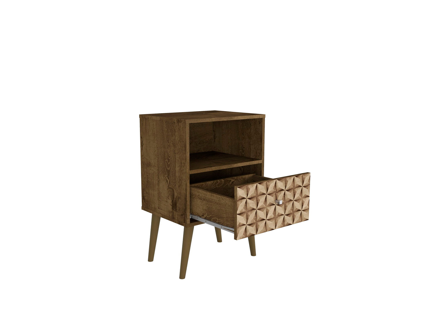 Manhattan Liberty - Nightstand Wtth Rustic Brown Frame