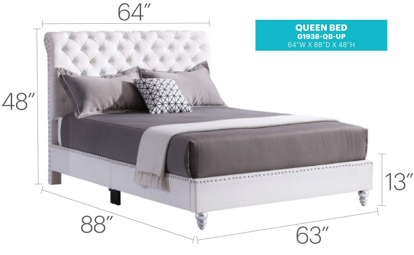 Glory Furniture - Maxx - Tufted Upholstered Bed