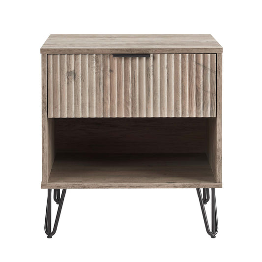 Manhattan Dumbo - Nightstand With Rustic Gray Frame
