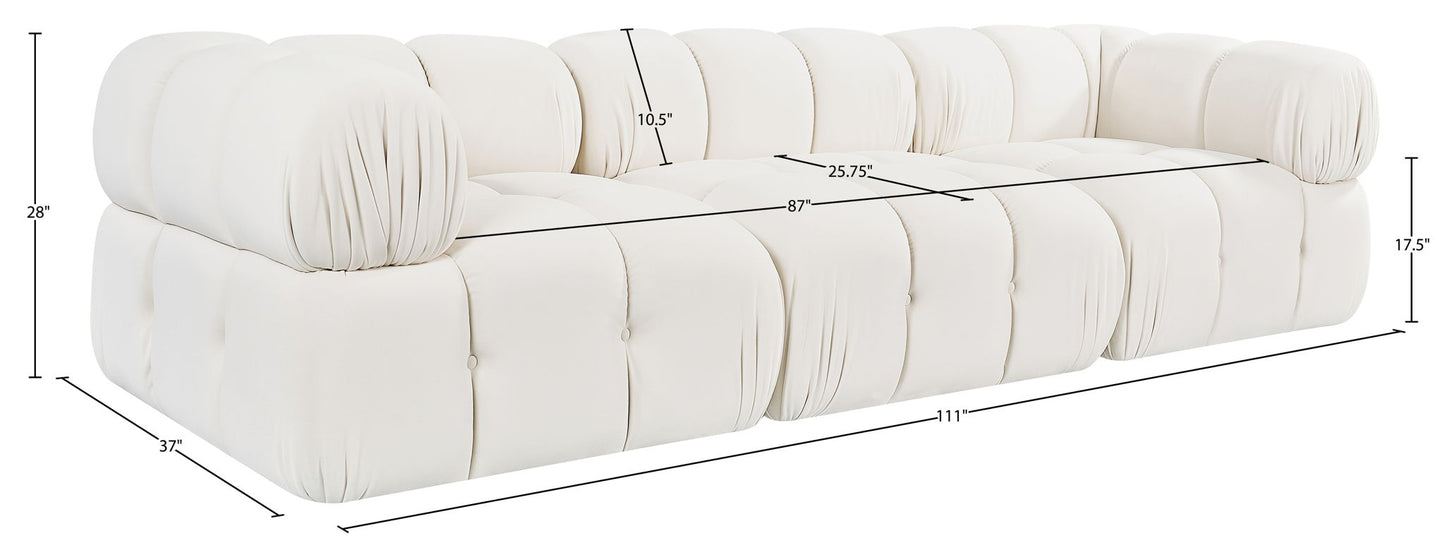 Orin - Velvet Performance Fabric Upholstered 3 Piece Modular Sofa