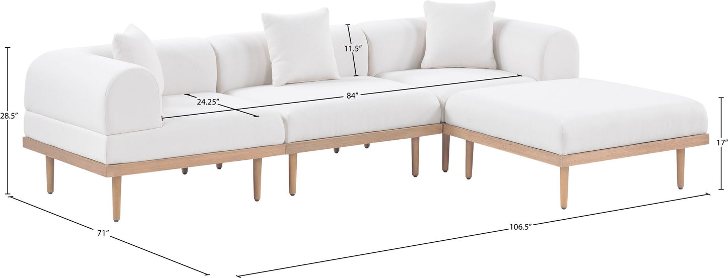 Laguna - 4 Piece 106.5" Upholstered Outdoor Patio Modular Sectional