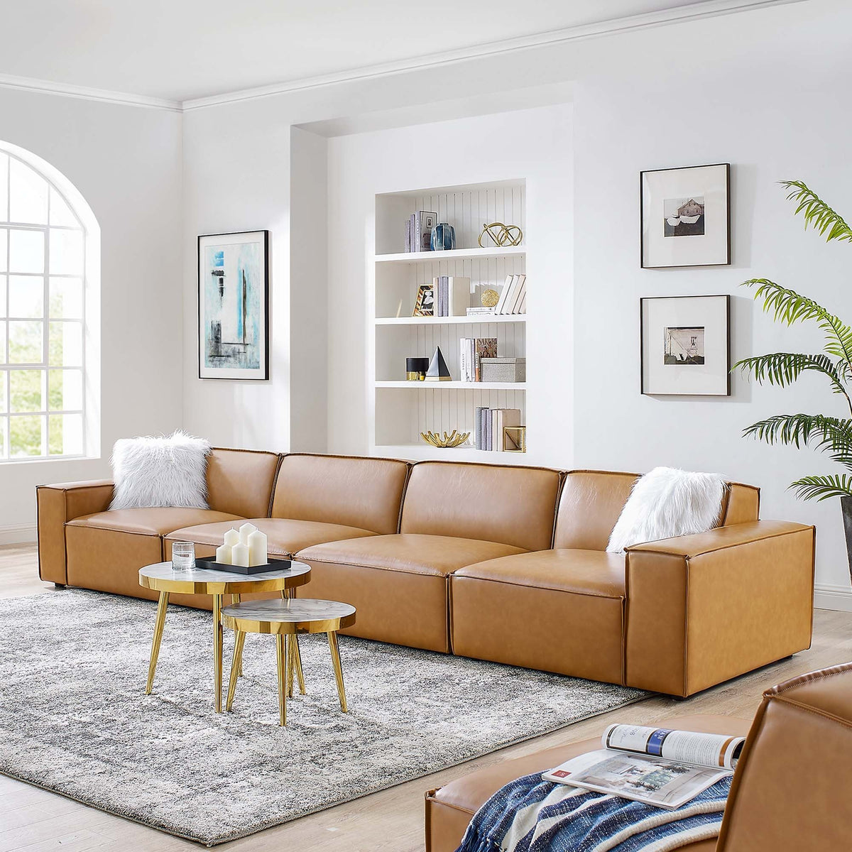 Restore Vegan Leather 4-Piece Sofa - Tan