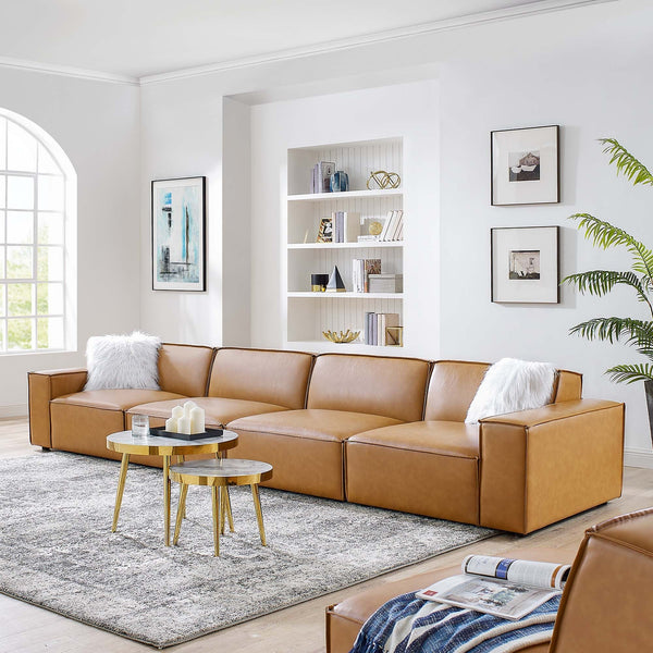 Restore Vegan Leather 4-Piece Sofa - Tan