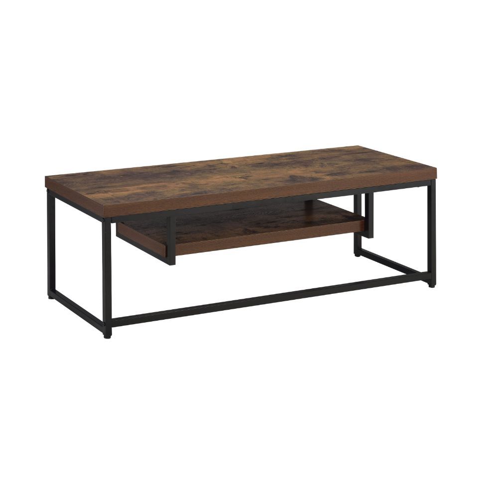 Bob - TV Stand - Weathered Oak & Black Metal