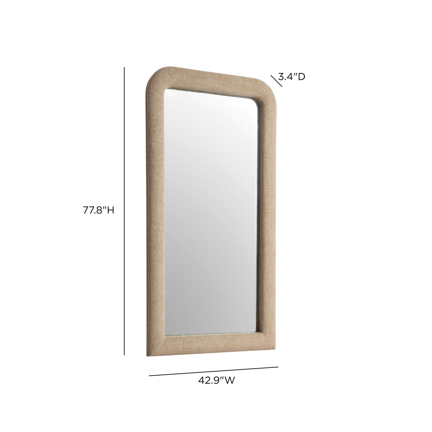 Heidi - Oversized Upholstered Floor Mirror In Textured Fabric