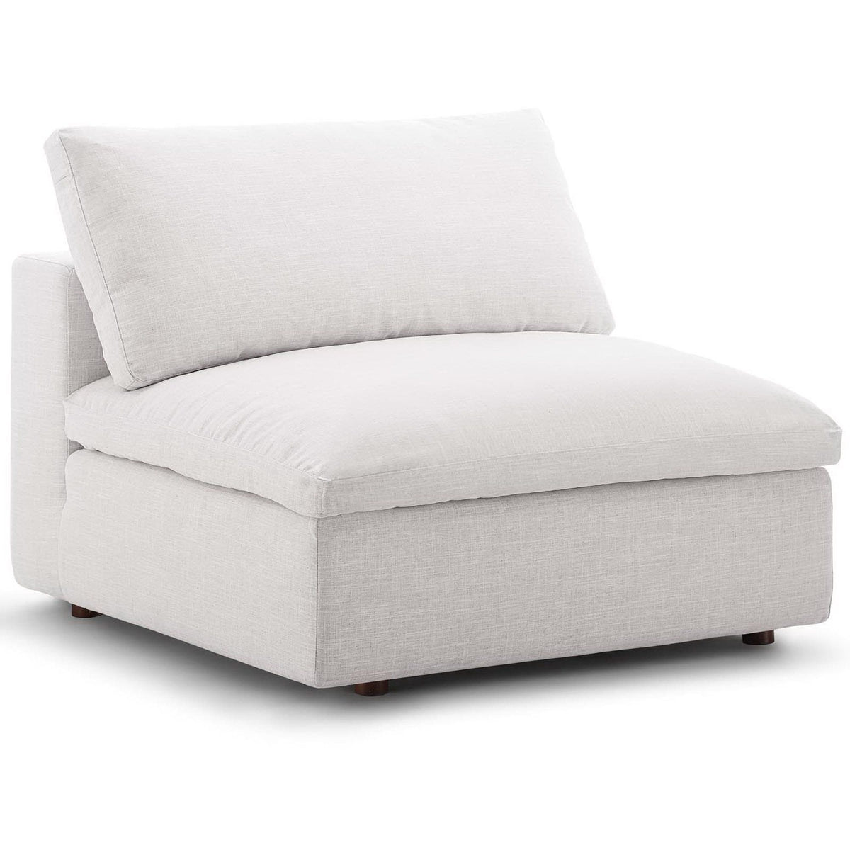 Commix Down Filled Overstuffed Armless Chair - Beige