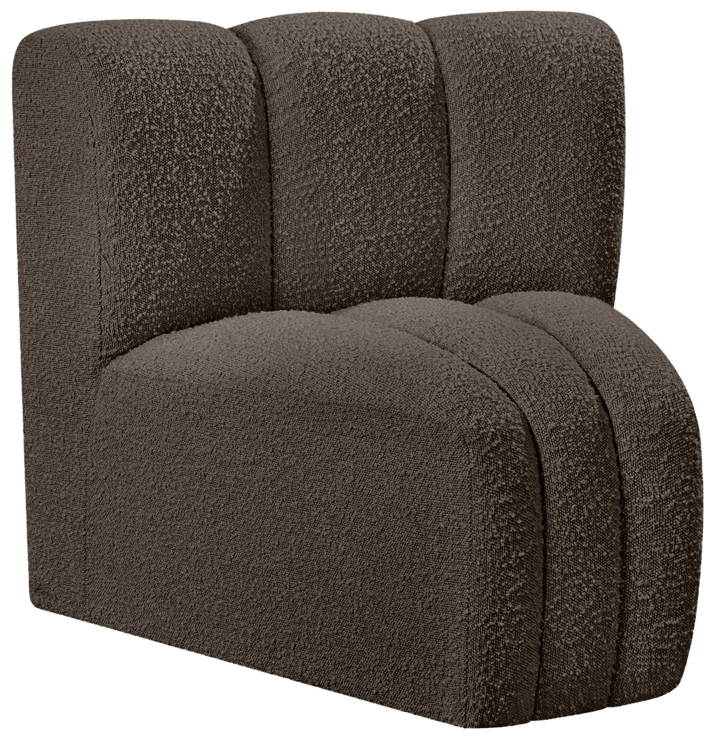 Arc - Boucle Fabric Curved Corner Chair