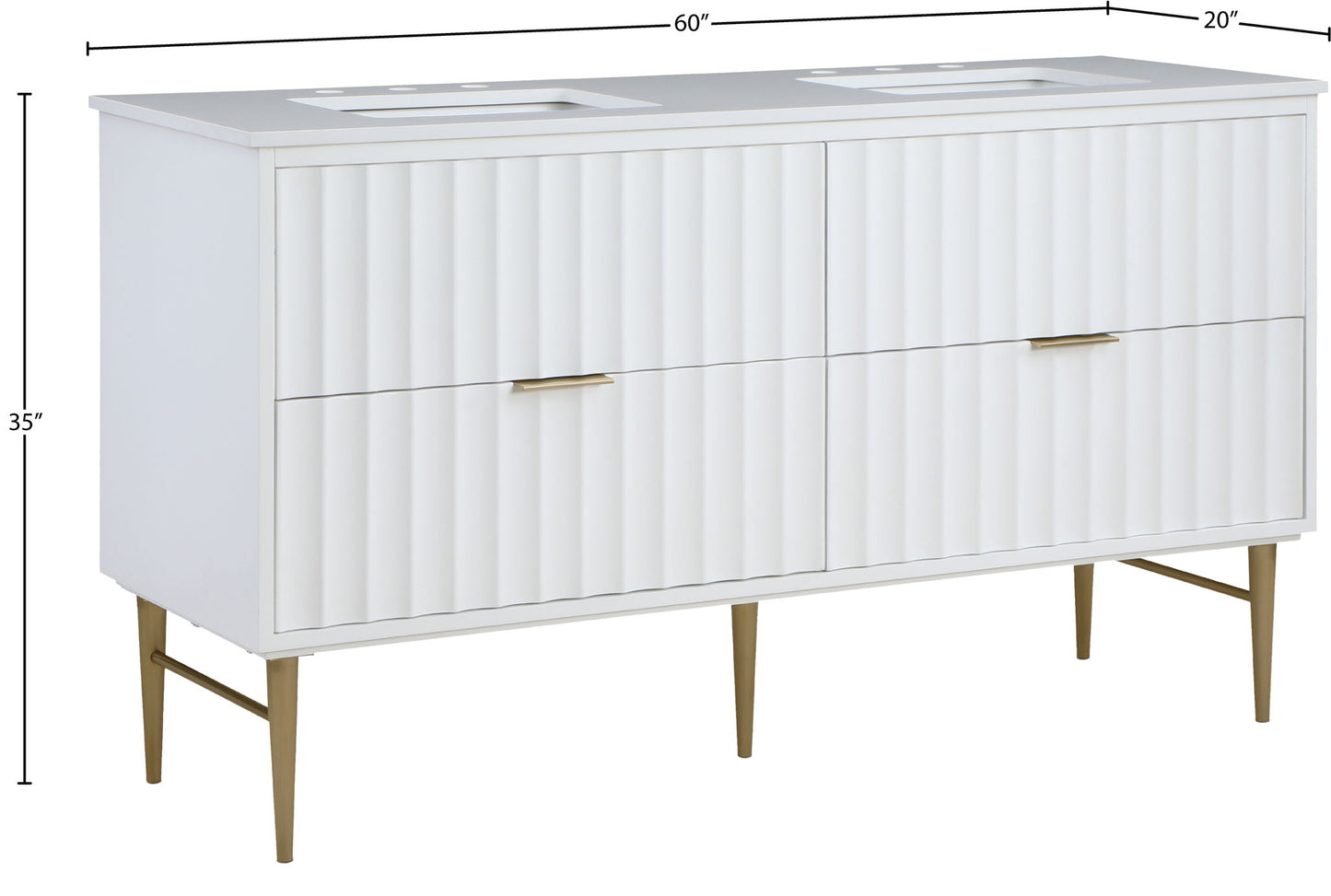 Modernist - Bathroom Vanity With Gold Legs