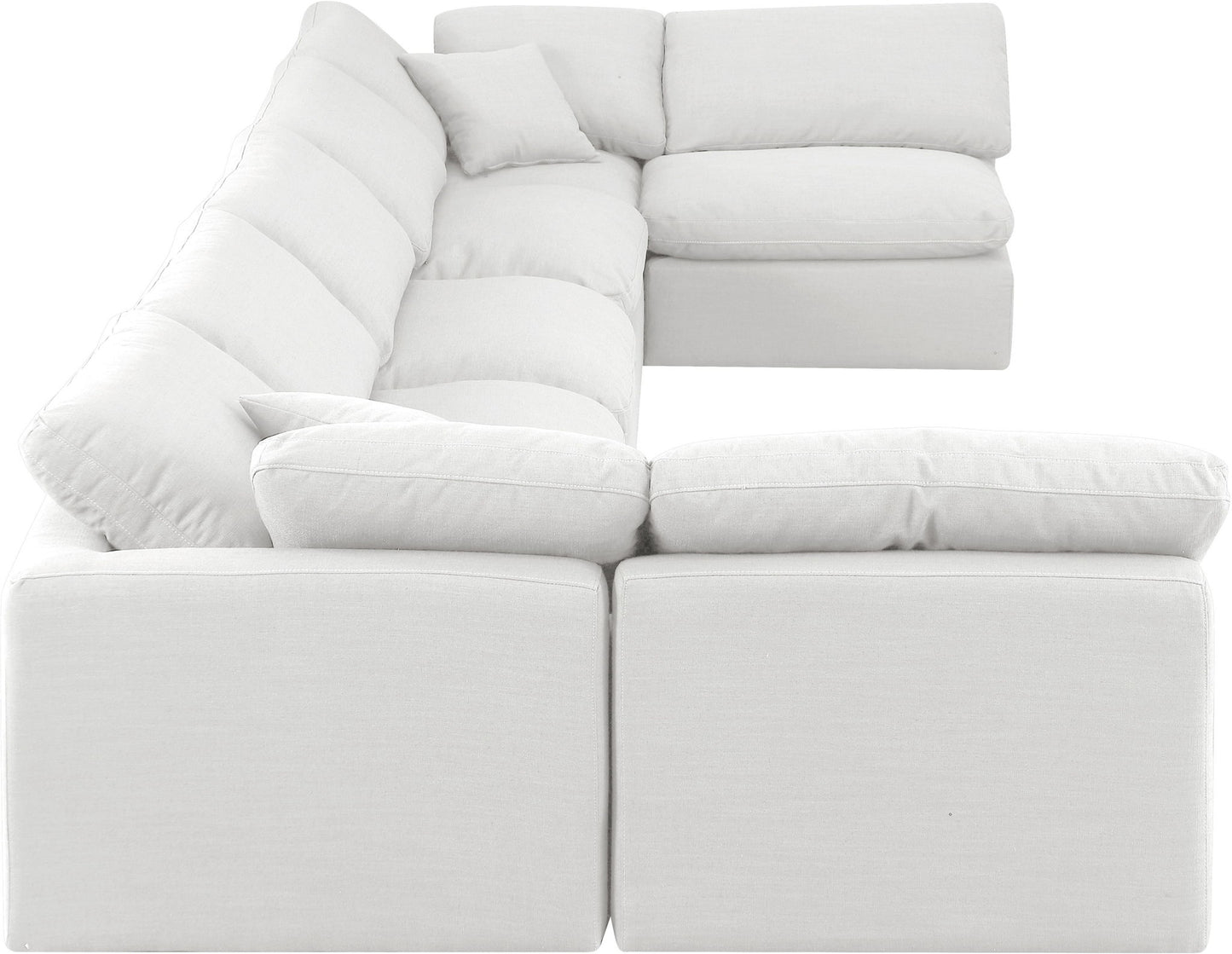 Indulge - Linen 7 Piece Modular U-Shaped Sectional - White