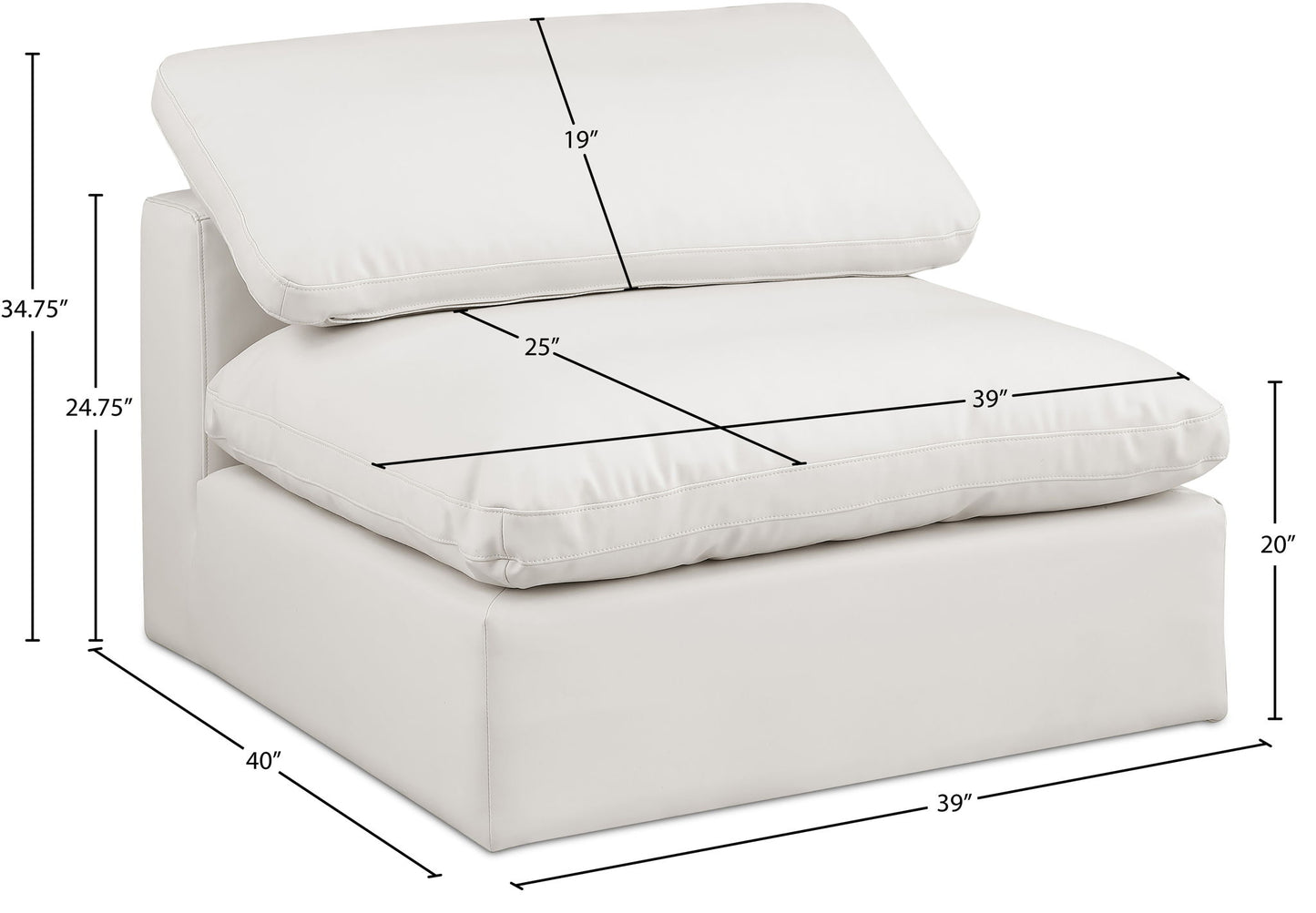 Comfy - Faux Leather Armless Chair