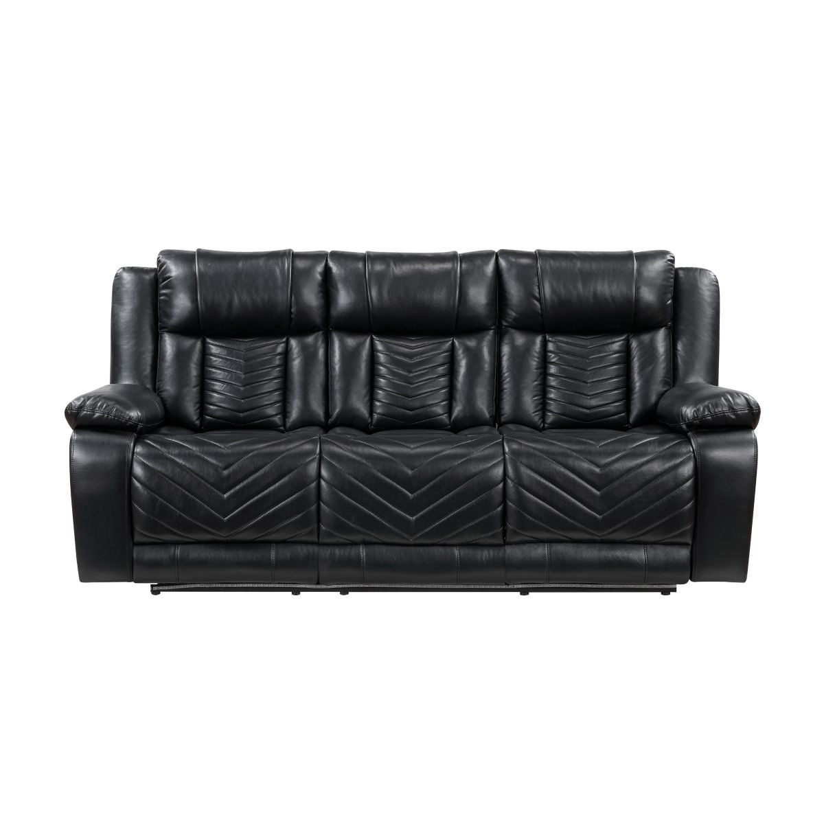 Huron Power Double Reclining Sofa with Center Drop-Down Cup Holders, Wireless Charger, Magazine Bag, LED and Charging Ports