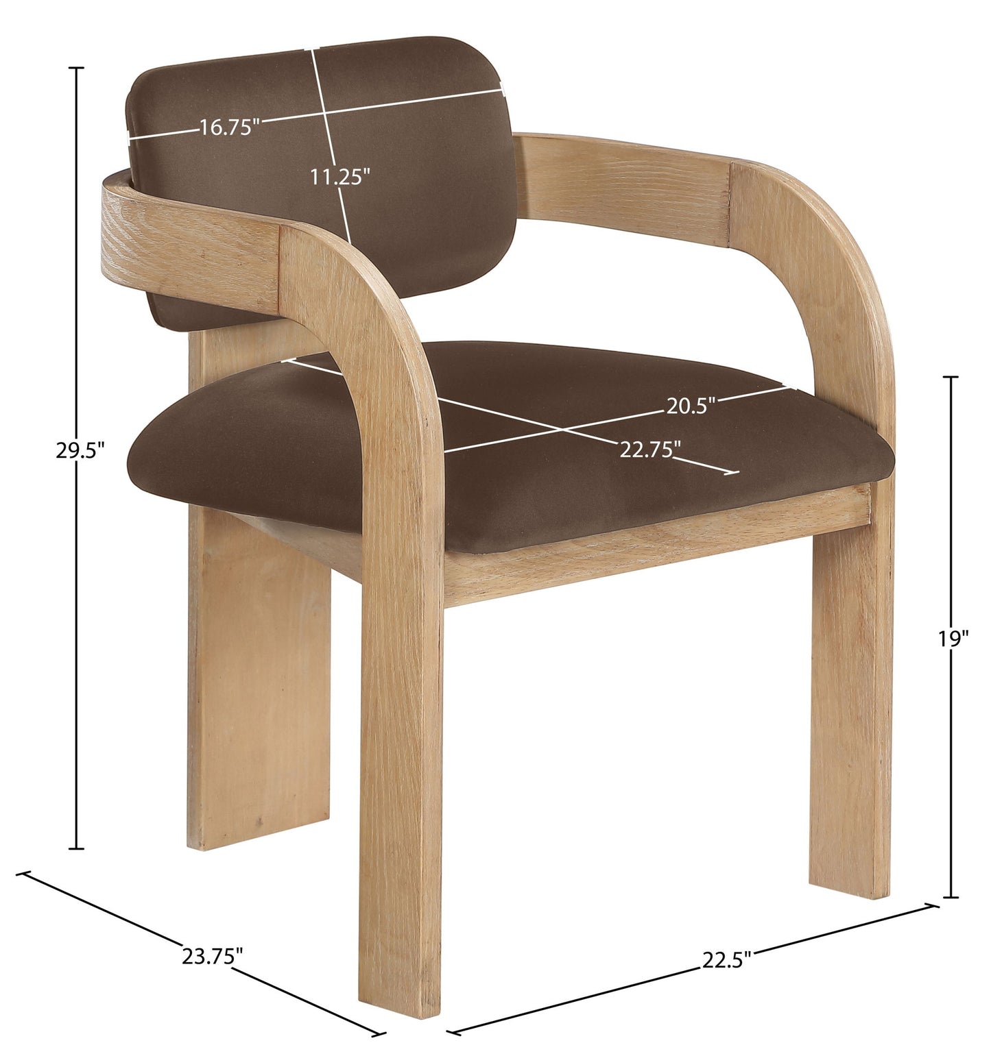 Cedra - Velvet Performance Fabric Upholstered Dining Chair (Set of 2) - Natural Frame