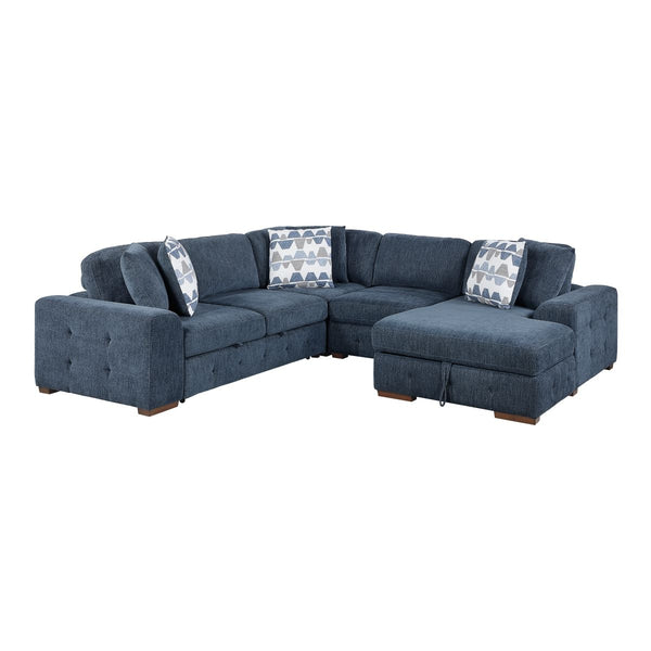 Raife 4-Piece Sectional with Right Chaise and Pull-out Bed