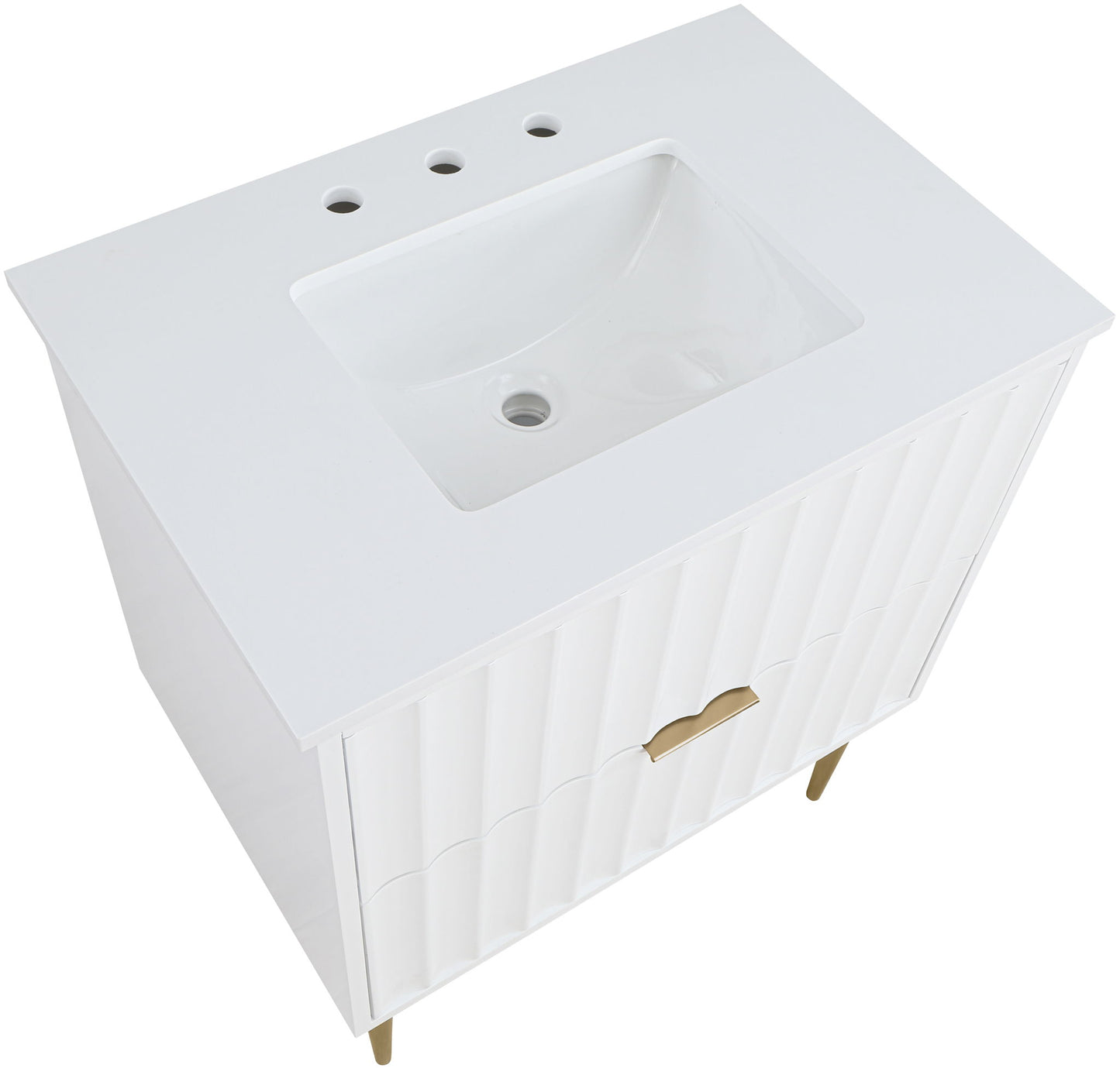 Modernist - Bathroom Vanity With Gold Legs