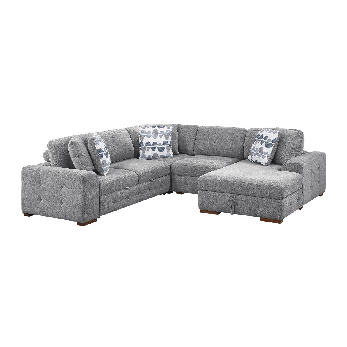 Raife 4-Piece Sectional with Right Chaise and Pull-out Bed