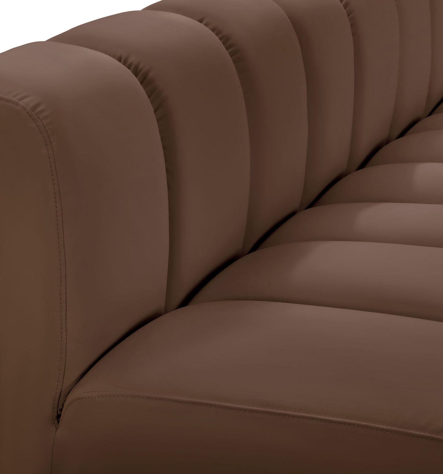 Arc - Faux Leather 6 Piece Curved Modular Sofa
