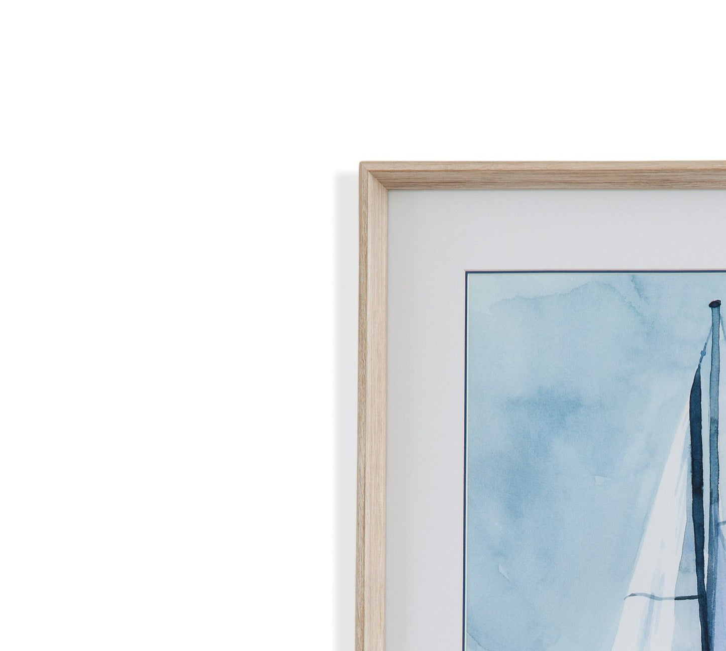 Lone Sailboat I Framed Print - Blue