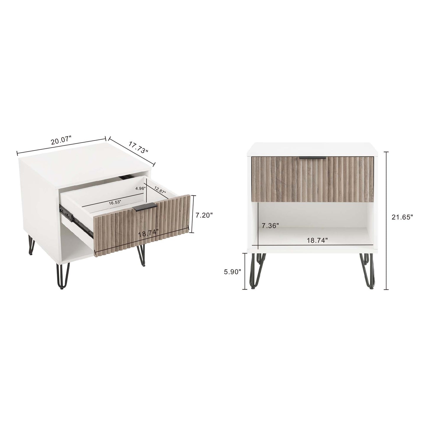 Manhattan Dumbo - Nightstand With White Frame