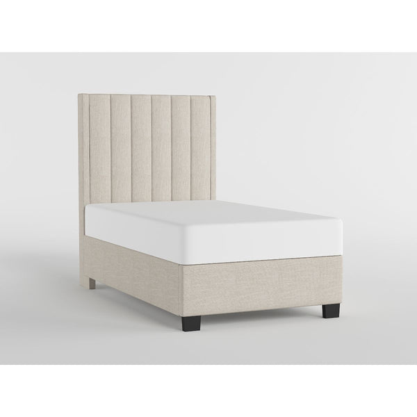 44" Light Beige Chenille Platform Bed