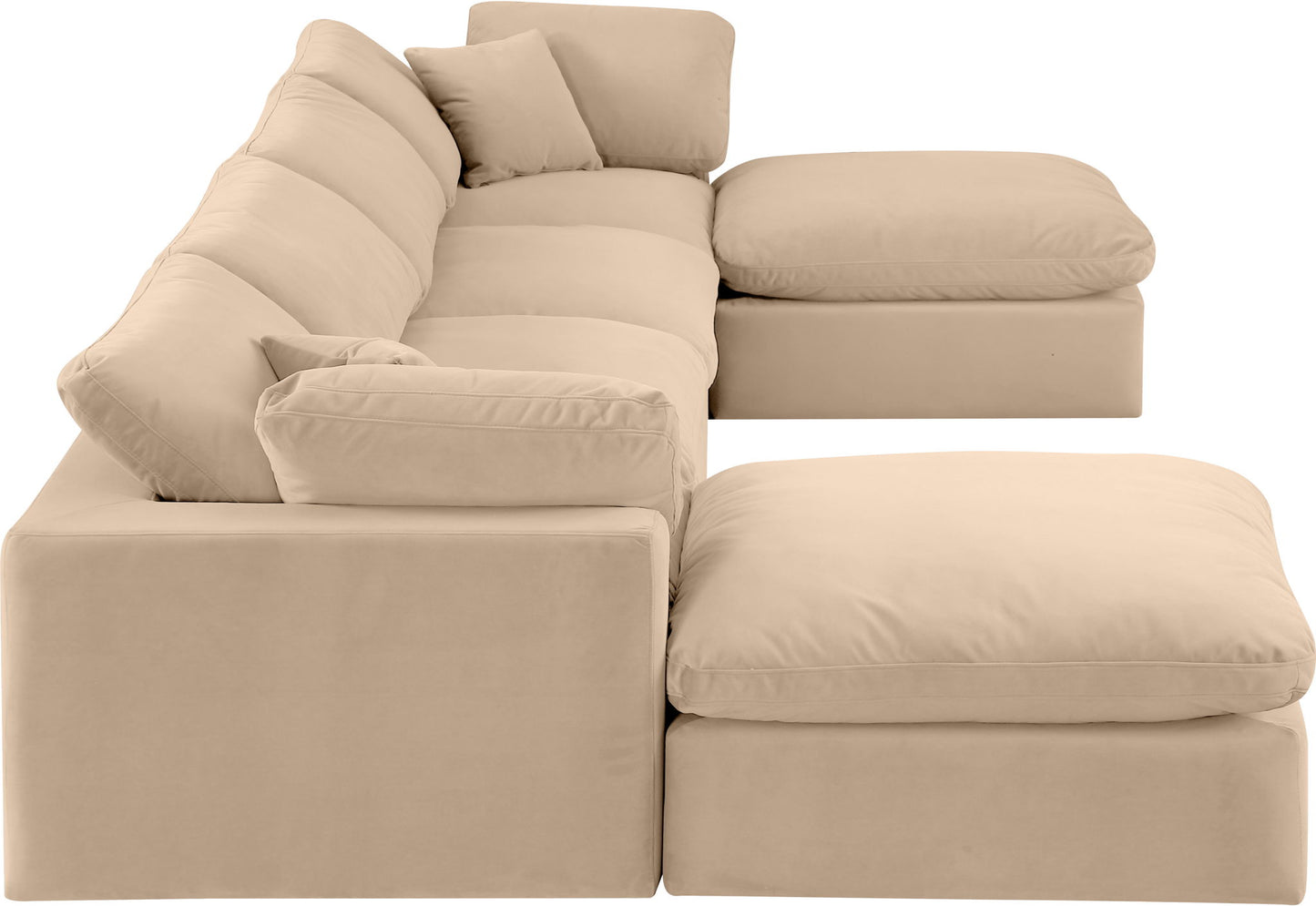 Comfy - 6 Piece Velvet Modular Double Chaise Sectional