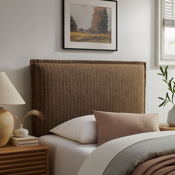 Camille Striped Linen Blend Headboard - Twin, Earth Stripe
