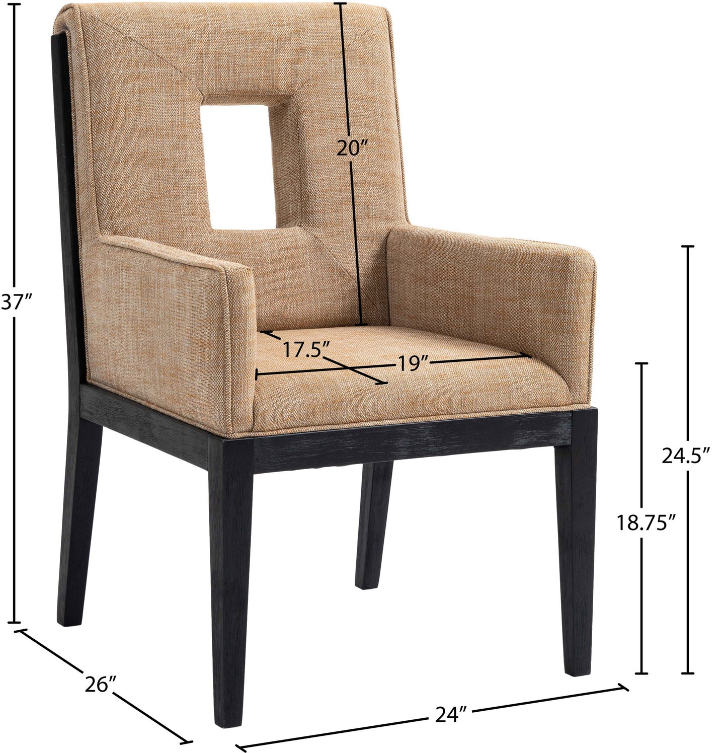 Gwendolyn - Dining Arm Chair With Black Frame