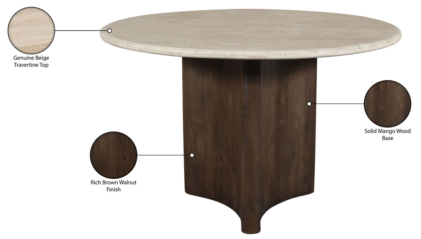 Pietra - Travertine And Mango Wood Dining Table