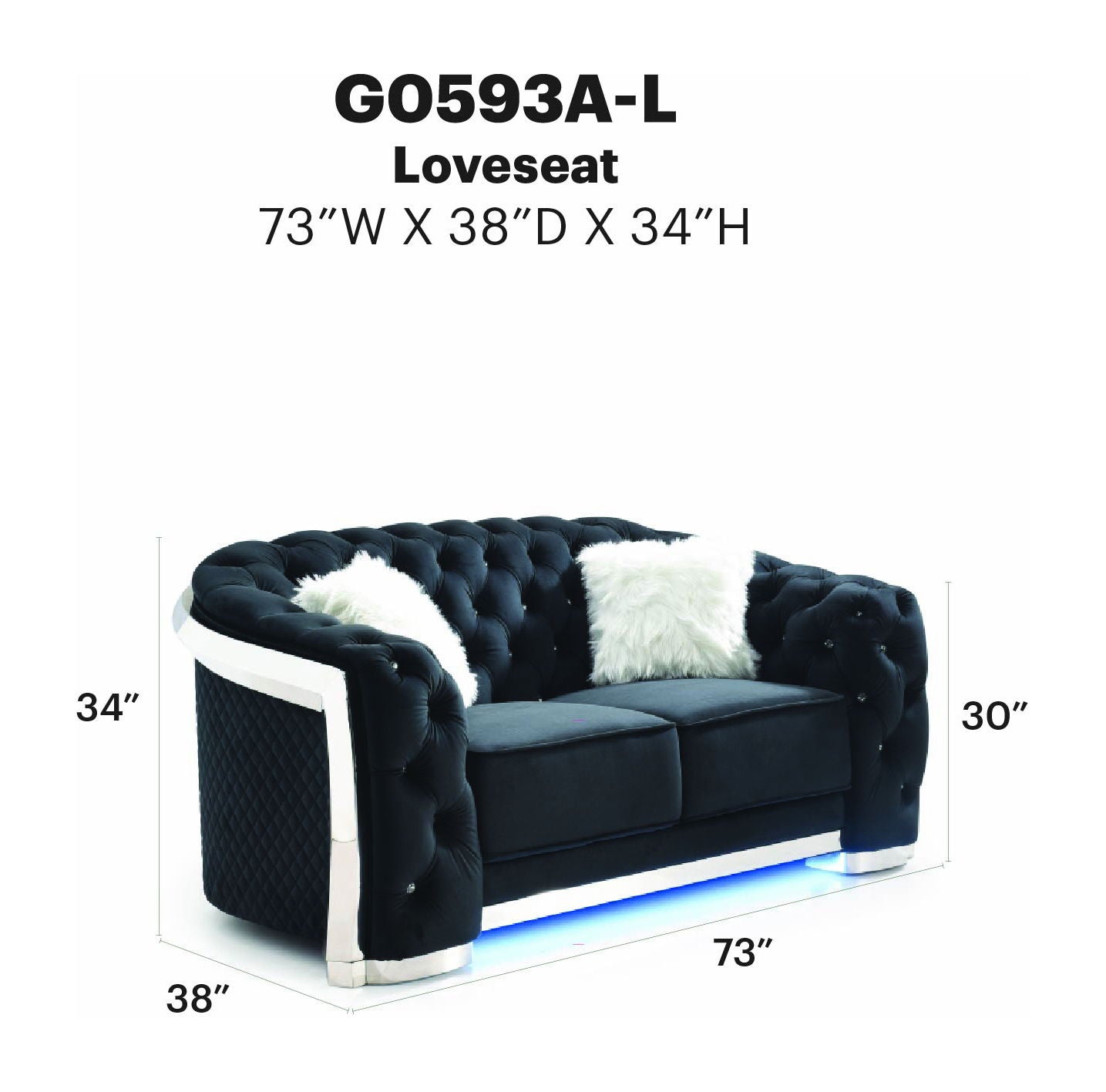 Glory Furniture - Sapphire - Loveseat