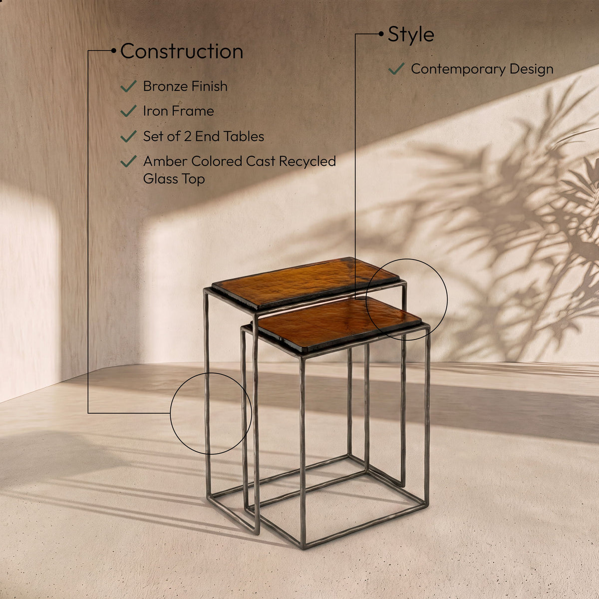 Calida - Nesting End Table - Bronze