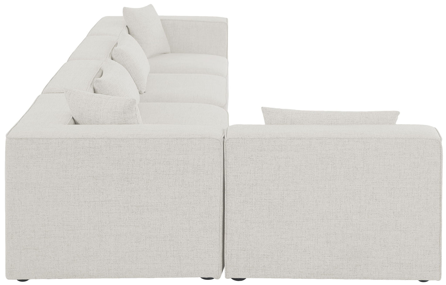 Cube - Linen 5 Piece Modular Sectional