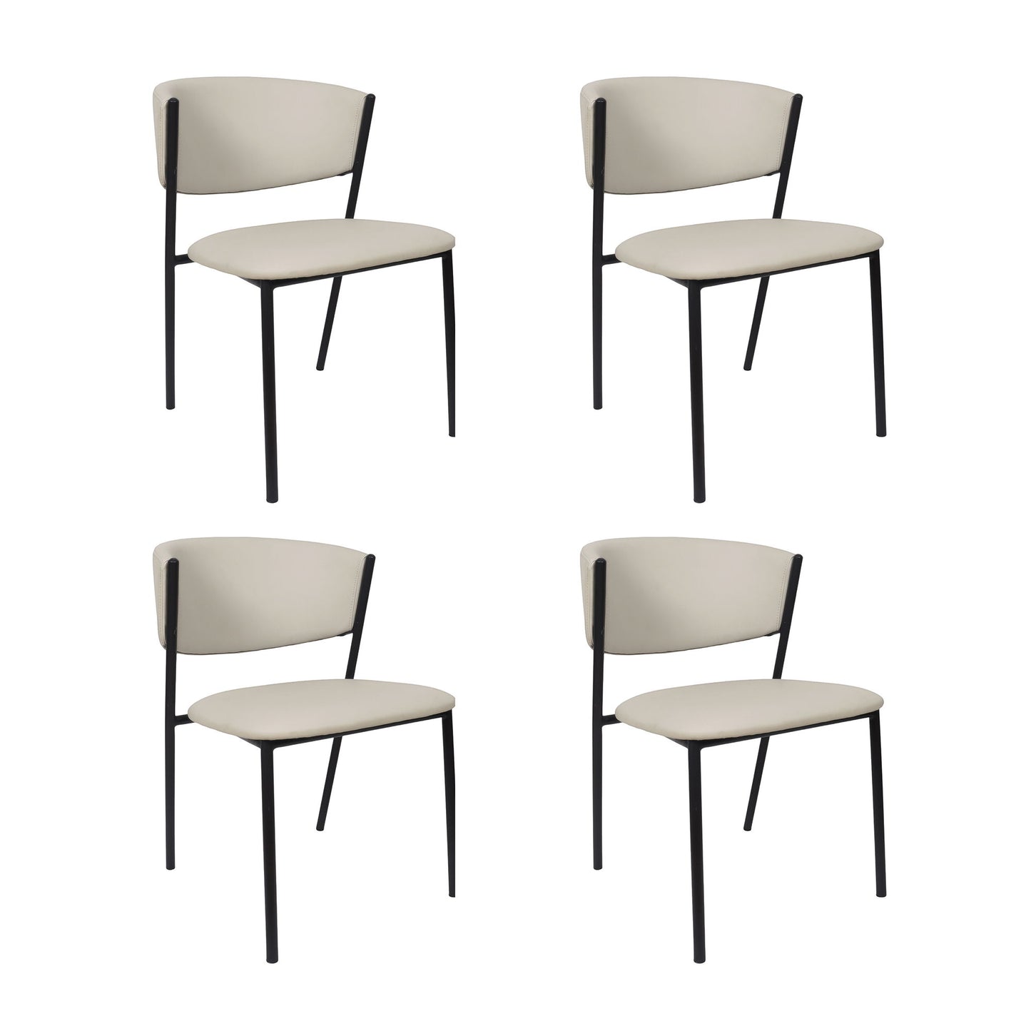 Manhattan Drift - Vegan Leather Metal Side Chair (Set of 4)